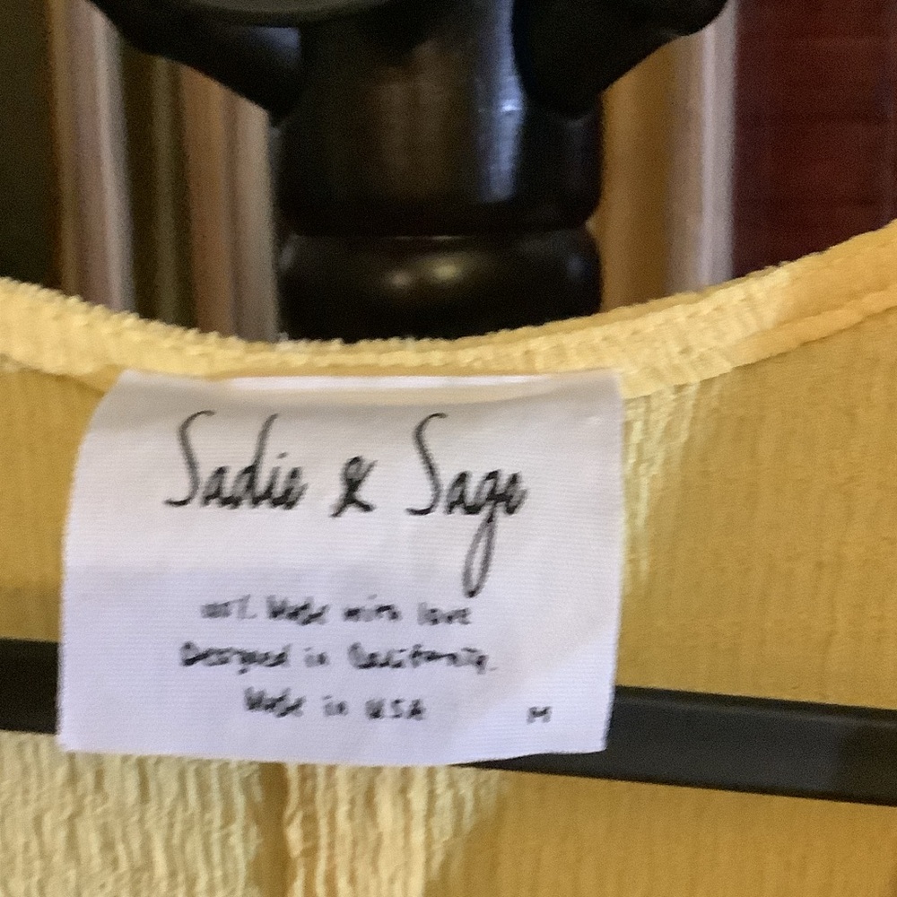 Sabo Skirt Sunny Yellow Wrap Blouse - Picture 3 of 4